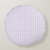 Bleek Paarse Gingham Rond Kussen (Achterkant)