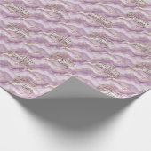 Bleek Paarse Gouden Abstracte Marmer Ontwerp Cadeaupapier (Hoek)