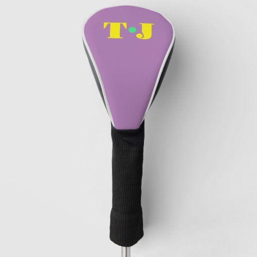Bleek Paarse Monogram Golfheadcover (Voorkant)