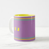 Bleek Paarse Monogram Tweekleurige Koffiemok (Voorkant links)