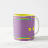 Bleek Paarse Monogram Tweekleurige Koffiemok (Voorkant rechts)