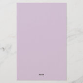 Bleek Paarse Professionele Unieke Klassieke Eigen Briefpapier (Achterkant)