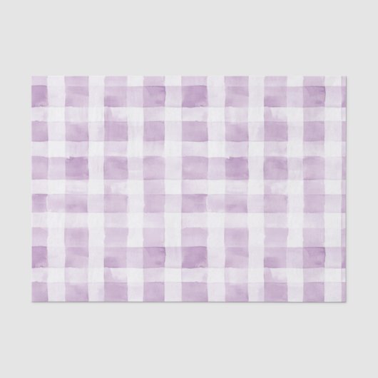 Bleek Paarse Witte Gestreepte Plaid Strepen Tissuepapier (Voorkant)