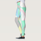Bleek pasta Abstract Kunstgrijs Geel Roze Wit Leggings (Links)