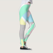 Bleek pasta Abstract Kunstgrijs Geel Roze Wit Leggings (Rechts)