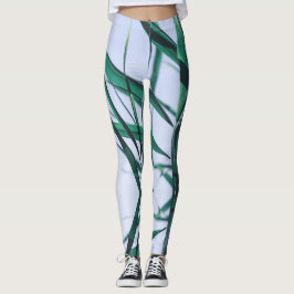 Bleek pasta Green Grass Reeds Sky Leggings
