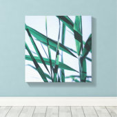 Bleek pasteelgroen graszaad canvas afdruk (Insitu (Houten vloer))