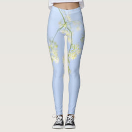 Bleek pastel Blue Sky Wild Flowers Meadow Leggings