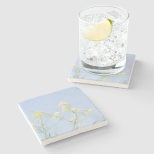 Bleek pastel Blue Sky Wild Flowers Meadow Stenen Onderzetter