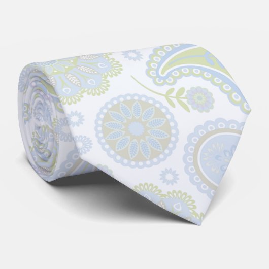 Bleek pastel Paisley Pattern Wedding Stropdas (Opgerold)
