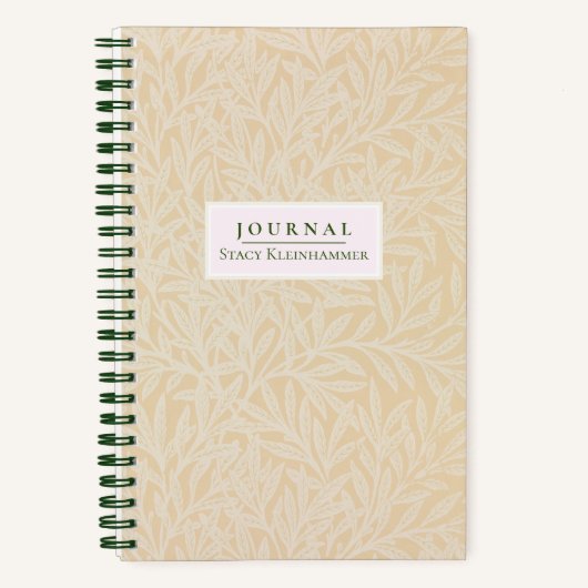 Bleek Pastel Willow William Morris Dotted Journal Notitieboek (Voorkant)