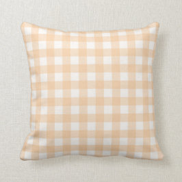 Bleek Peach Basic Gingham Checkered Pattern Kussen
