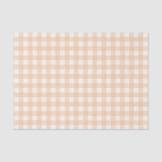  Bleek Peach Gingham Gingham Gecontroleerd Patroon Tissuepapier (Voorkant)