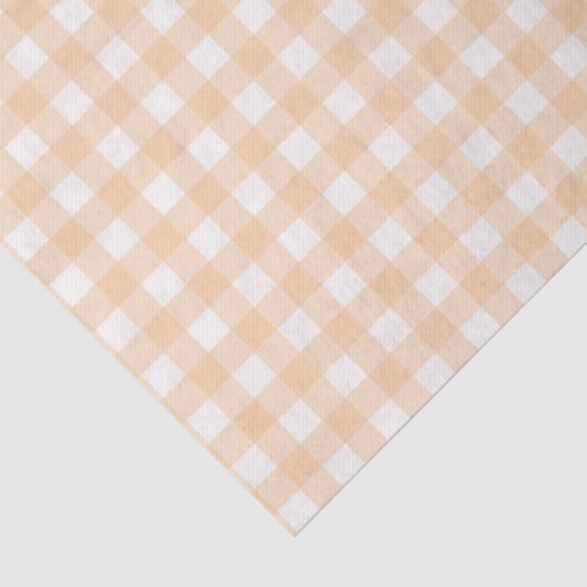  Bleek Peach Gingham Gingham Gecontroleerd Patroon Tissuepapier (Detail)