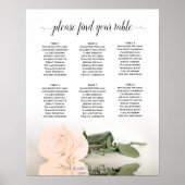 Bleek Peach Roos 6 Table Wedding Seating Chart Poster (Voorkant)