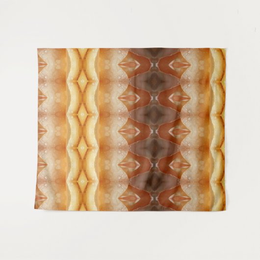 Bleek Peachy Ikat Pouf Wandkleed (Voorkant (horizontaal))