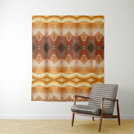 Bleek Peachy Ikat Pouf Wandkleed (In situ)