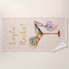 Bleek perzikglas strandlaken