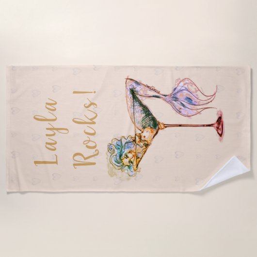 Bleek perzikglas strandlaken (Voorkant)