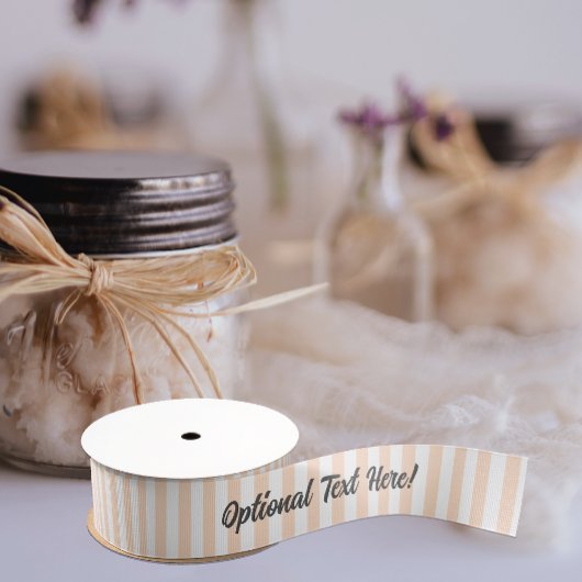 Bleek Perzikstrips met jouw naam of occasie op Grosgrain Lint