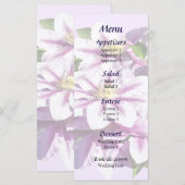 Bleek Pink Clematis Wedding Menu (Voorkant / Achterkant)