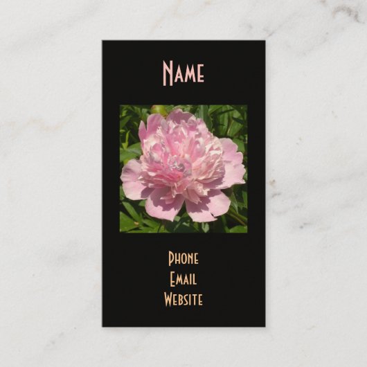 Bleek Pink Peony Visitekaartje (Voorkant)
