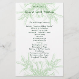 Bleek programma Mint en White Floral Wedding Progr