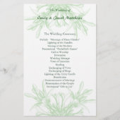 Bleek programma Mint en White Floral Wedding Progr (Voorkant)