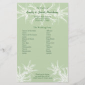 Bleek programma Mint en White Floral Wedding Progr (Achterkant)