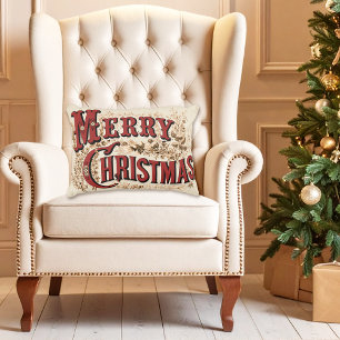 Bleek Red Gold Country Style Merry Kerstmis Decoratief Kussen