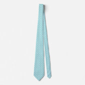 Bleek Robijns Ei Blauw & Witte Bloem Lattice Stropdas (Voorkant)