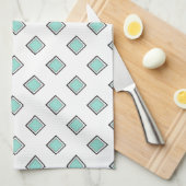Bleek Robin Egg Blue Diamond Colour Design Theedoek (Quarter Fold)
