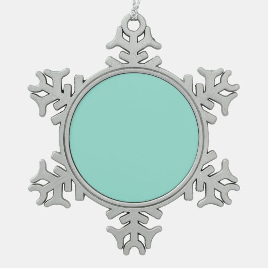 Bleek Robin Egg Blue Upscale Colour Design Tin Sneeuwvlok Ornament (Voorkant)