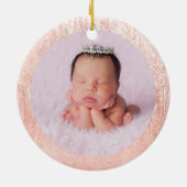 Bleek Roos Gold Glam Textuur Gepersonaliseerd Keramisch Ornament (Achterkant)