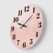 Bleek Roos Gold Glam Textuur Grote Klok (Hoek)