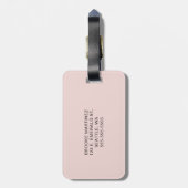 Bleek Roos Goud Bloemen Monogram Bagagelabel (Achterkant verticaal)