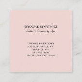 Bleek Roos Goud Bloemen Monogram Vierkante Visitekaartje (Achterkant)