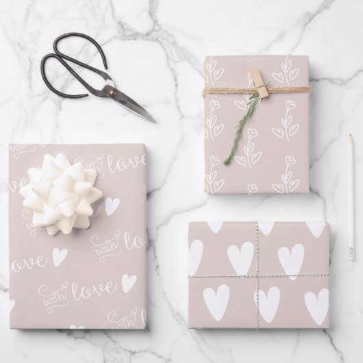Bleek Roos met gevlekte liefde Inpakpapier Vel (Voorkant)