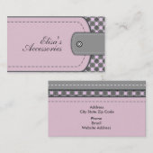 Bleek roos roze lederen blik en patroon op maat visitekaartje (Voorkant / Achterkant)