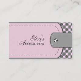 Bleek roos roze lederen blik en patroon op maat visitekaartje