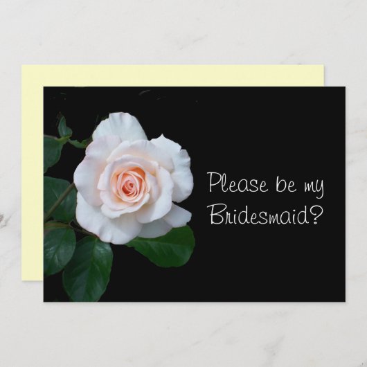Bleek Rosebud Bridesmaid Request Kaart (Voorkant / Achterkant)