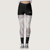 Bleek roze Abstracte draai met Fake Black Shorts Leggings (Voorkant)
