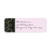 Bleek roze Adresetiketten, grijs en zwart Etiket (Voorkant)