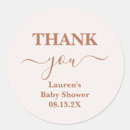 Bleek Roze Baby shower Meisje Classic Round Sticke Ronde Sticker