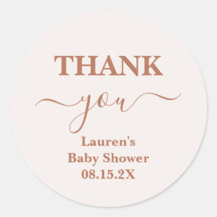 Bleek Roze Baby shower Meisje Classic Round Sticke Ronde Sticker