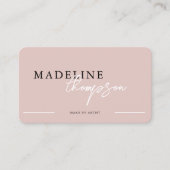 Bleek Roze Beige Kalligrafie Script QR-code Visitekaartje (Voorkant)