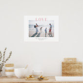 Bleek roze Big Love Memory Event Familie Foto Poster (Keuken)