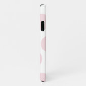 Bleek roze Big Polka Dot Pattern gepersonaliseerd iPhone Hoesje (Rechterkant)