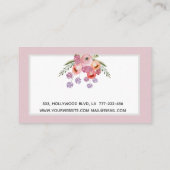 Bleek roze Boho waterverf floral bouquet Visitekaartje (Achterkant)