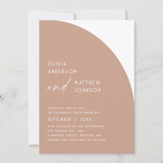 Bleek roze boog modern eenvoudig minimalistisch br kaart (Voorkant)